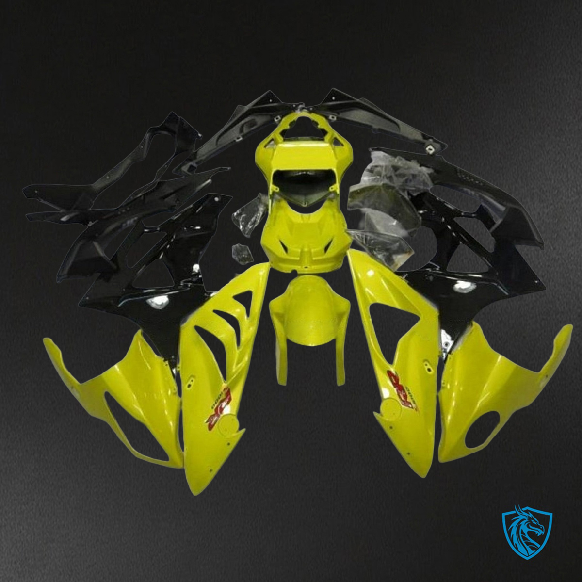 BMW S1000RR HP4 (2009-2014) Black & Yellow - Replacement Motorcycle Fairings Kit