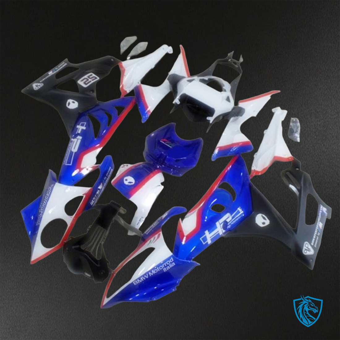 BMW S1000RR HP4 (2009-2014) Blue White & Black - Custom ABS Fairing Kit