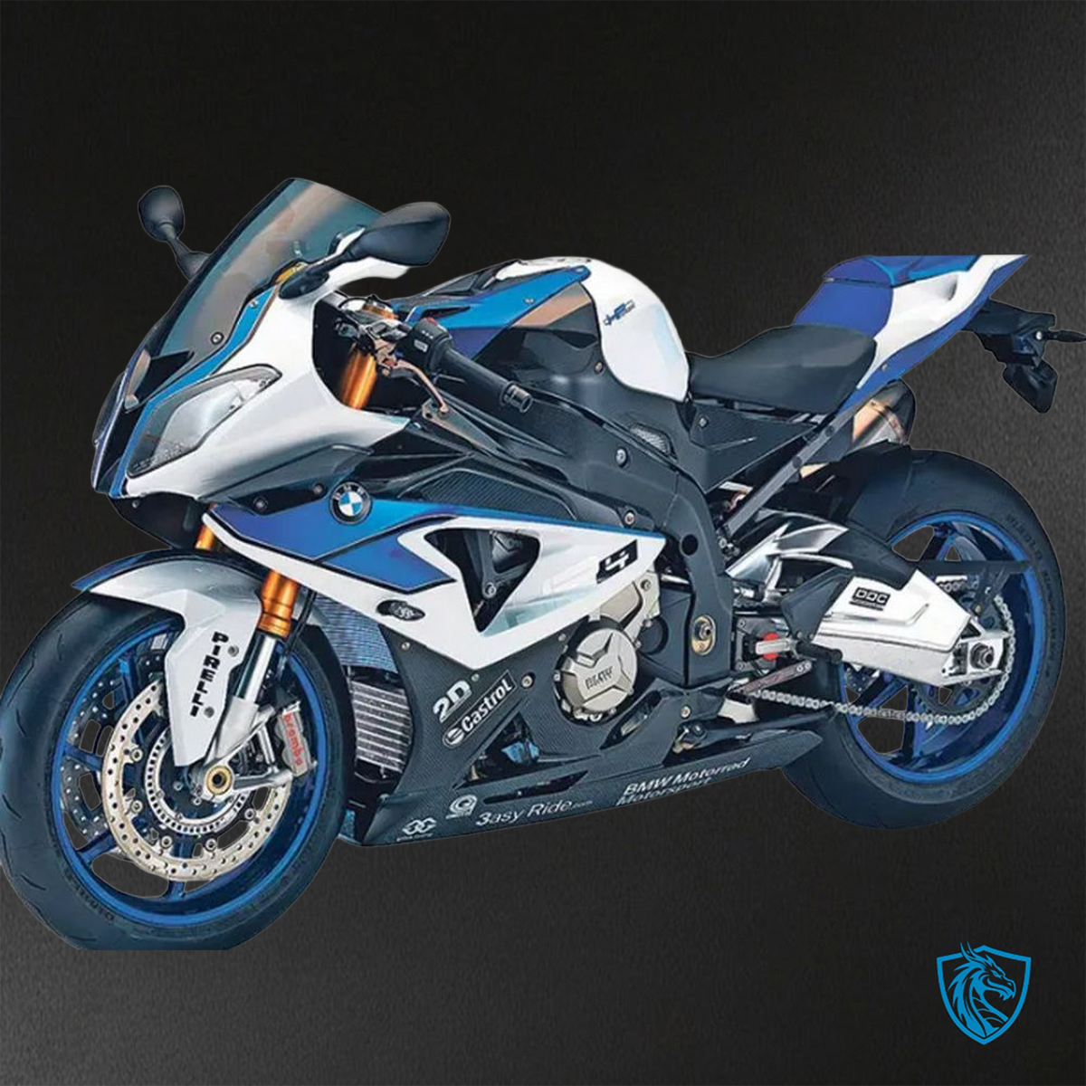 BMW S1000RR HP4 (2009-2014) With, Black & Blue Fairings Kit - Aftermarket ABS Bodywork