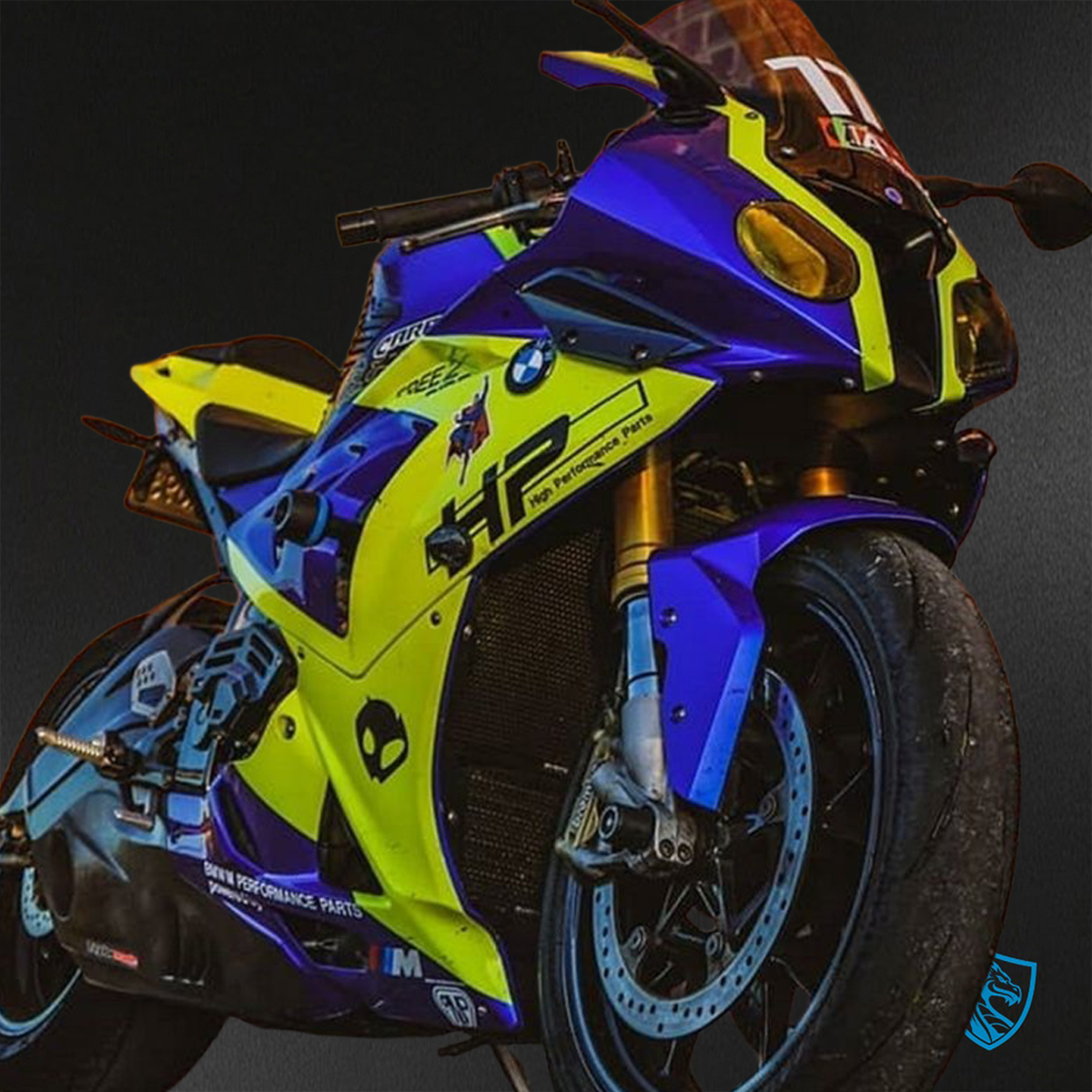 BMW S1000RR HP4 (2009-2014) Blue Yellow - Replacement Motorcycle Fairings Kit