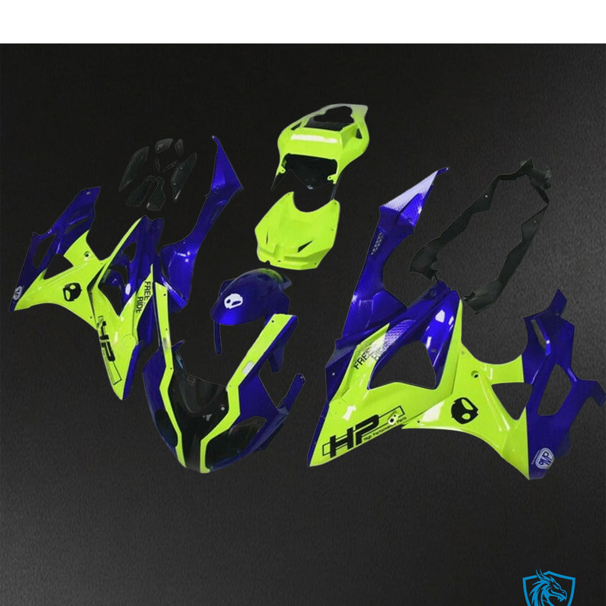 BMW S1000RR HP4 (2009-2014) Blue Yellow - Replacement Motorcycle Fairings Kit