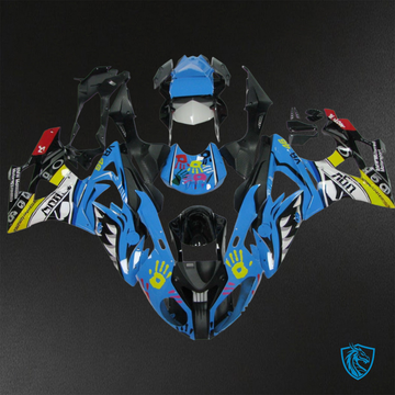 BMW S1000RR HP4 (2009-2014) Blue, White, Black & Yellow Shark ABS Bodywork - Fairings Kit