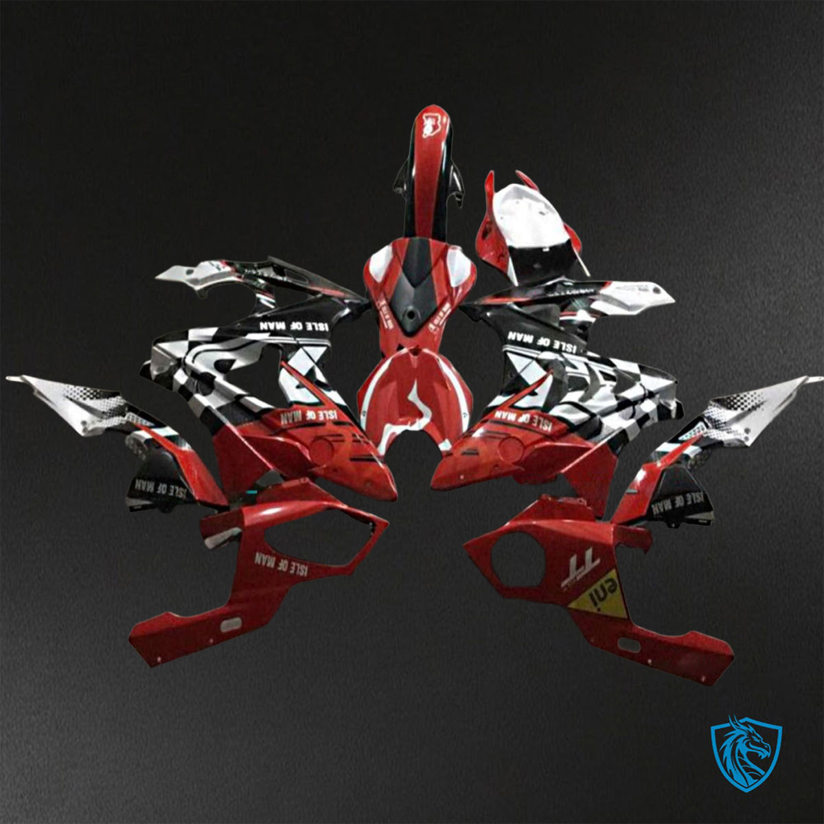BMW S1000RR HP4 (2009-2014) Red, Black & white ABS Bodywork - Fairings Kit