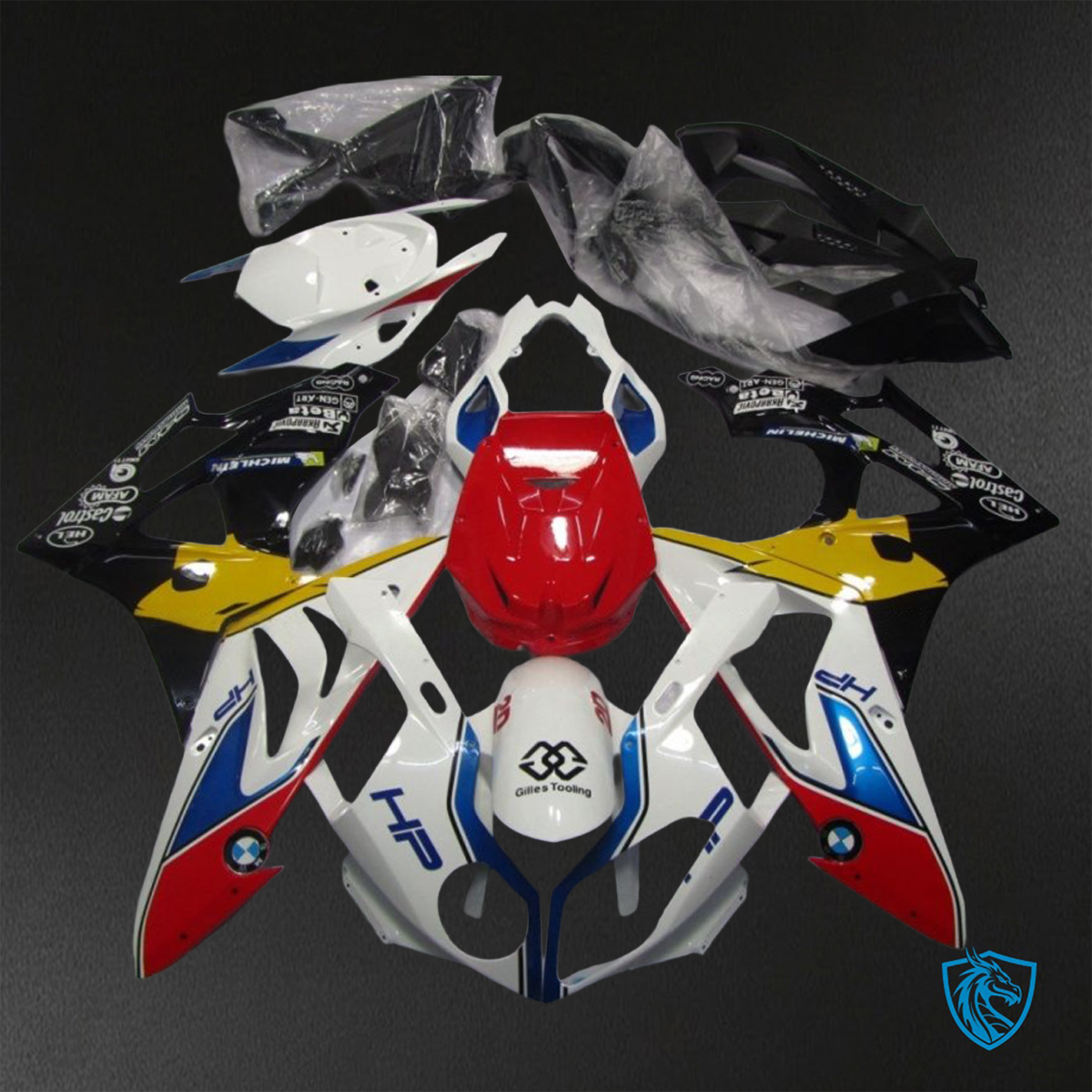 BMW S1000RR HP4 (2009-2014) White, Red & Blue - Replacement Motorcycle Fairings Kit