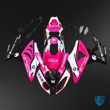 BMW S1000RR HP4 (2009-2014) Gloss Pink, White & Black - Custom ABS Fairing Kit