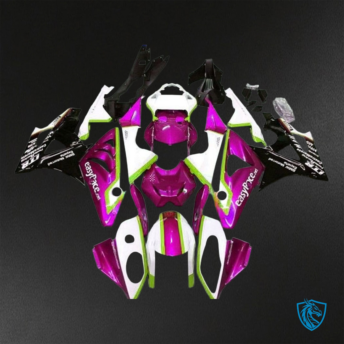 BMW S1000RR HP4 (2009-2014) Purple, White & Green - Custom ABS Fairing Kit
