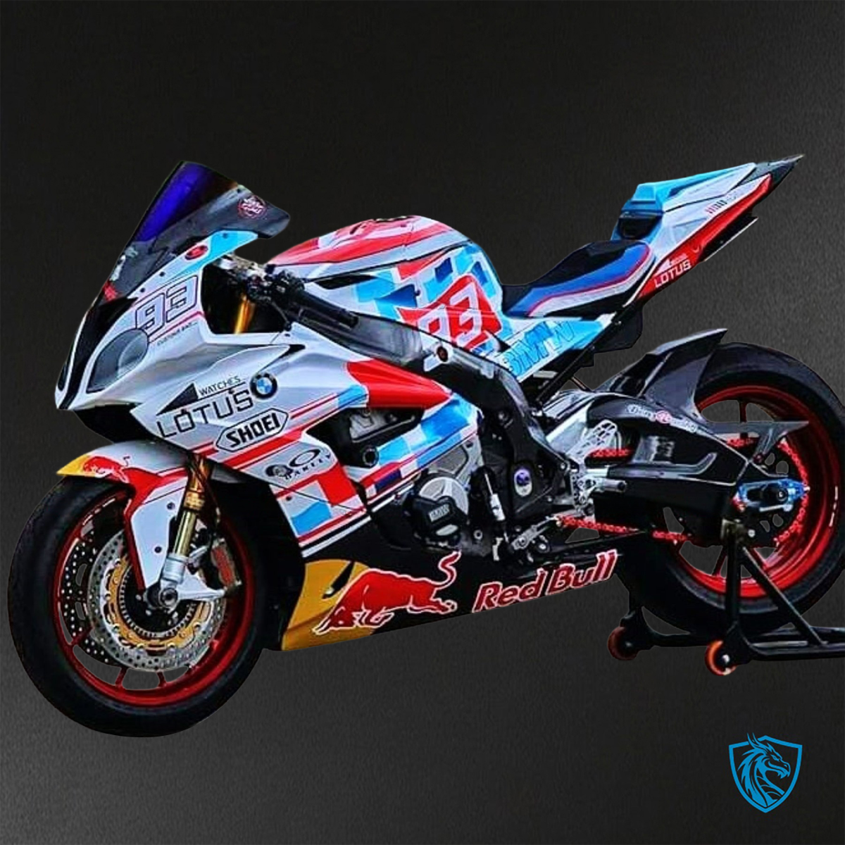 BMW S1000RR HP4 (2009-2014) White, Yellow, Blue & Red Bull ABS Bodywork - Fairings Kit