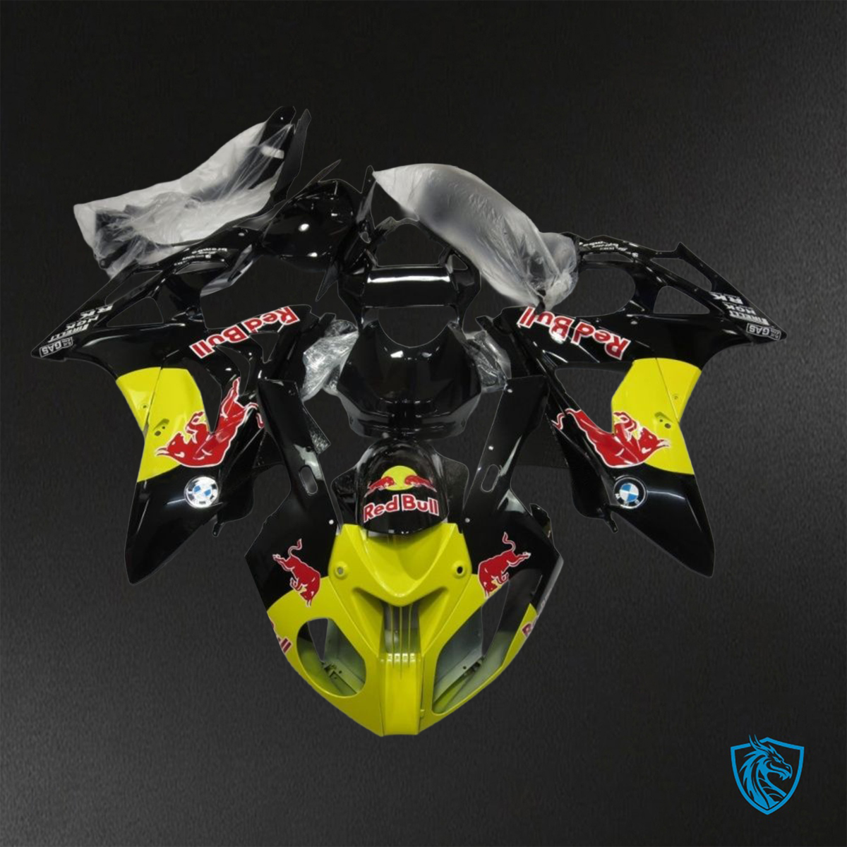 BMW S1000RR HP4 (2009-2014) Yellow, Black & Red Bull - Replacement Motorcycle Fairings Kit