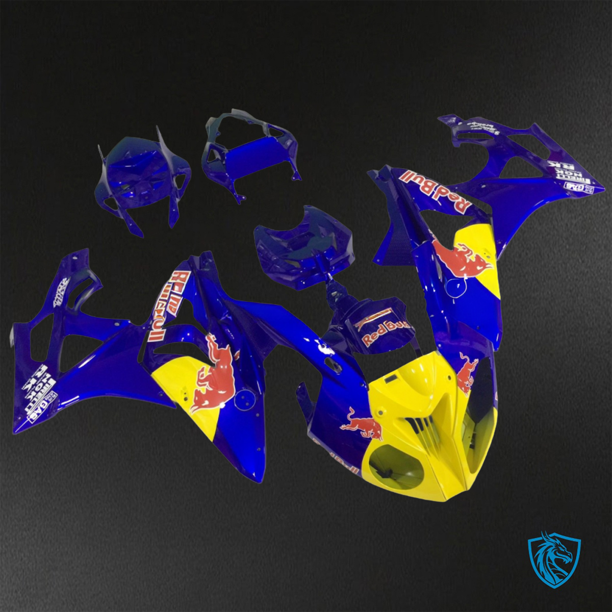 BMW S1000RR HP4 (2009-2014) Blue, Yellow & Red Bull - Replacement Motorcycle Fairings Kit