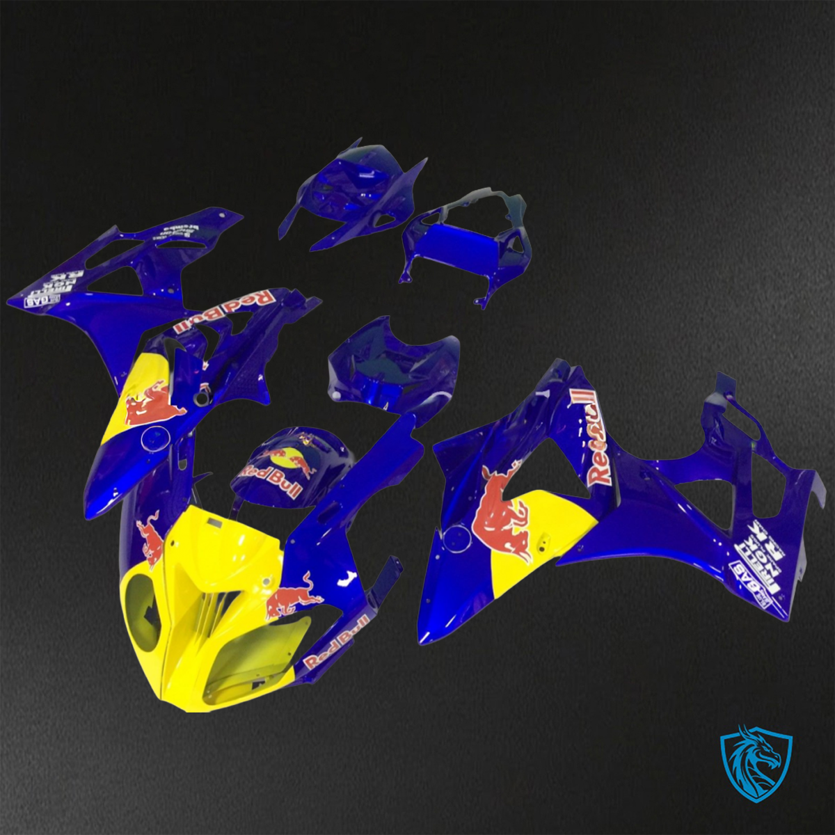 BMW S1000RR HP4 (2009-2014) Blue, Yellow & Red Bull - Replacement Motorcycle Fairings Kit