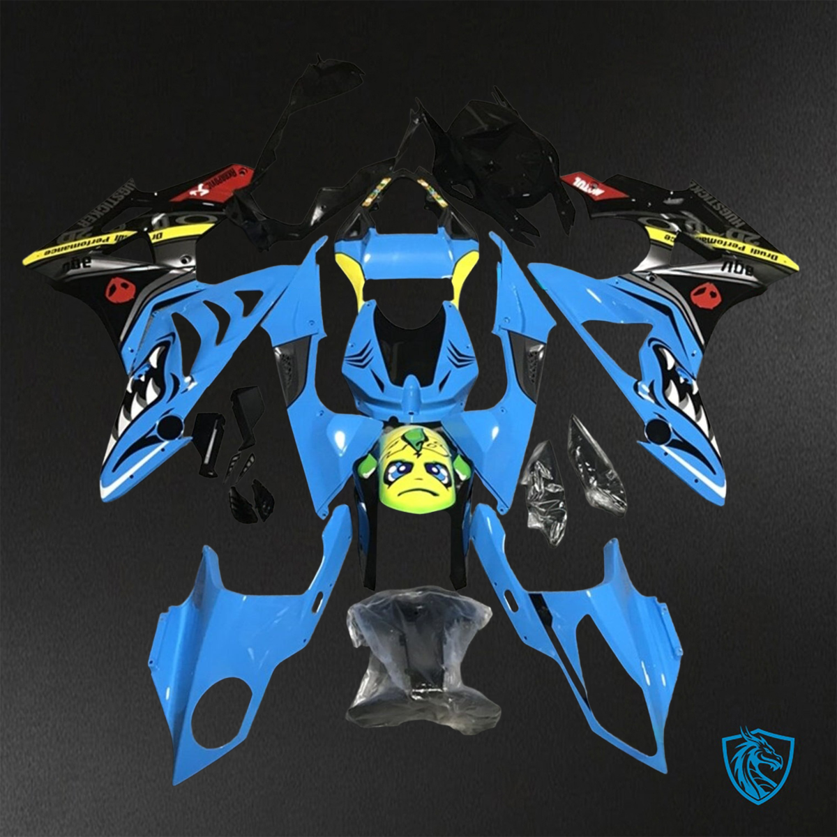 BMW S1000RR (2009-2014) Blue & Black Shark ABS Bodywork - Fairings Kit