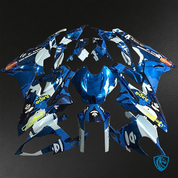BMW S1000RR (2015-2018) HP4 (2017-2018) Blue & White Fairings Kit - Aftermarket ABS Bodywork