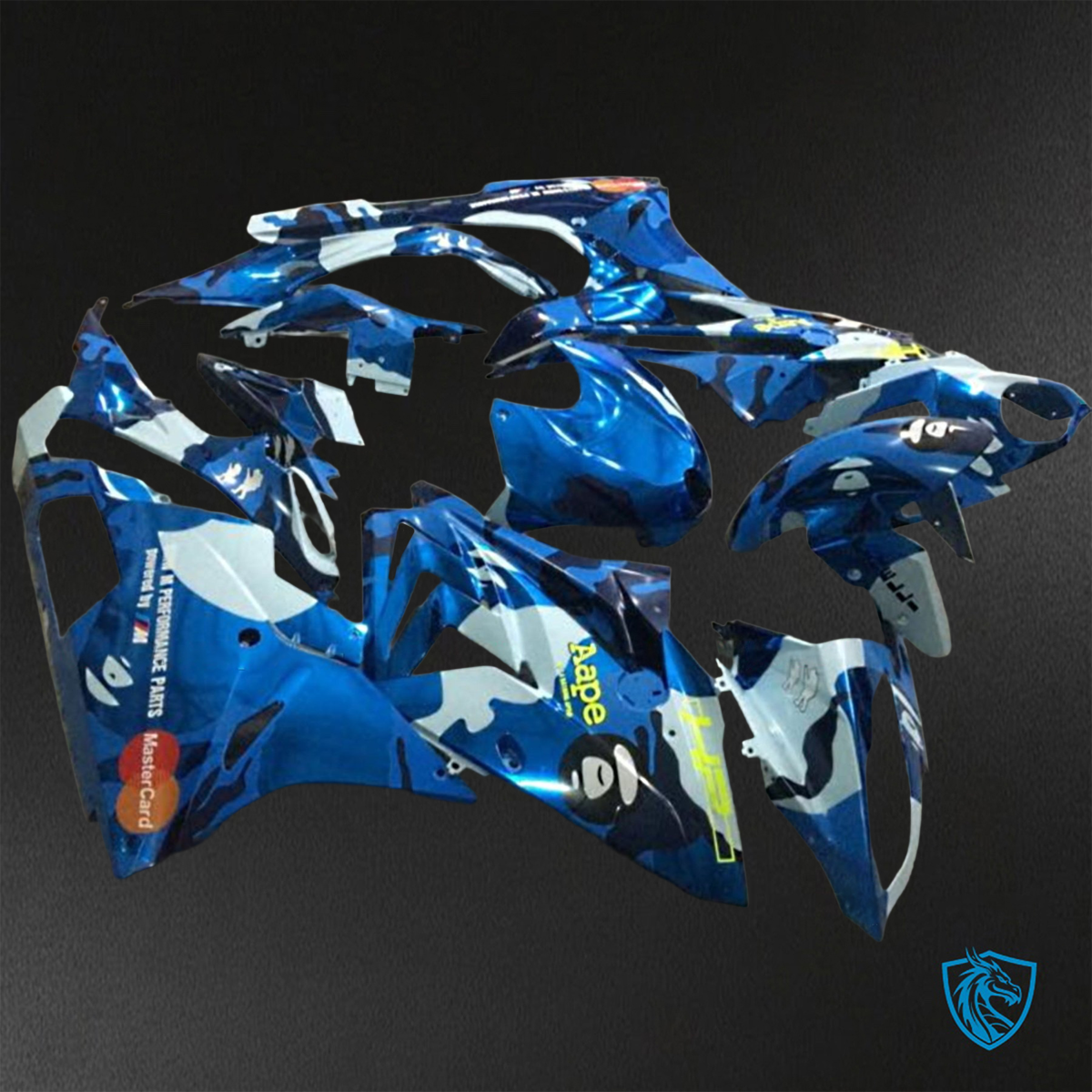 BMW S1000RR (2015-2018) HP4 (2017-2018) Blue & White Fairings Kit - Aftermarket ABS Bodywork