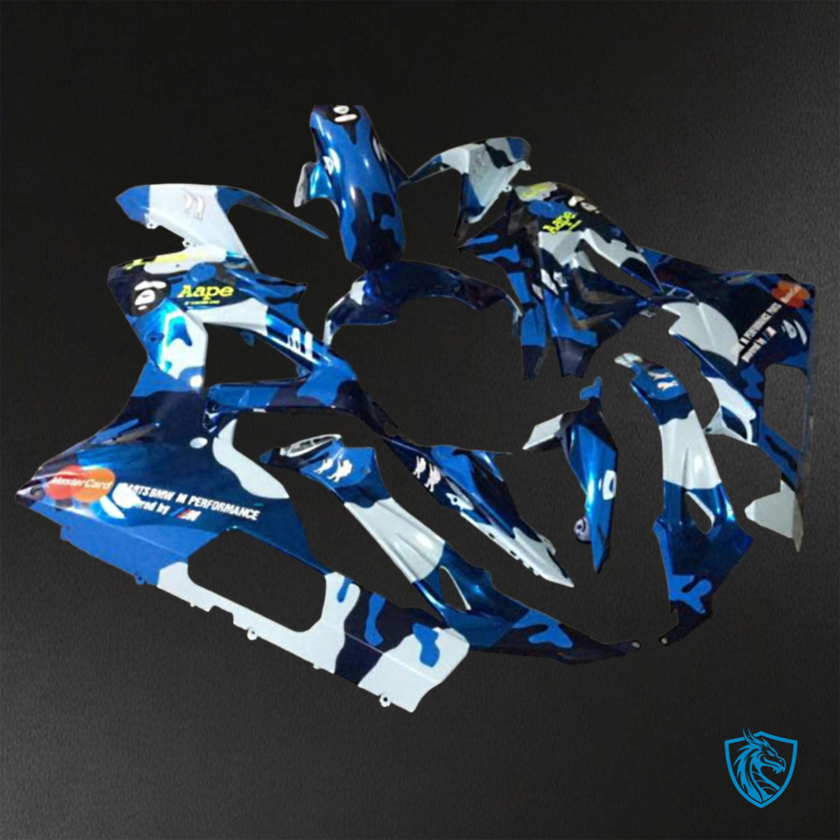 BMW S1000RR (2015-2018) HP4 (2017-2018) Blue & White Fairings Kit - Aftermarket ABS Bodywork