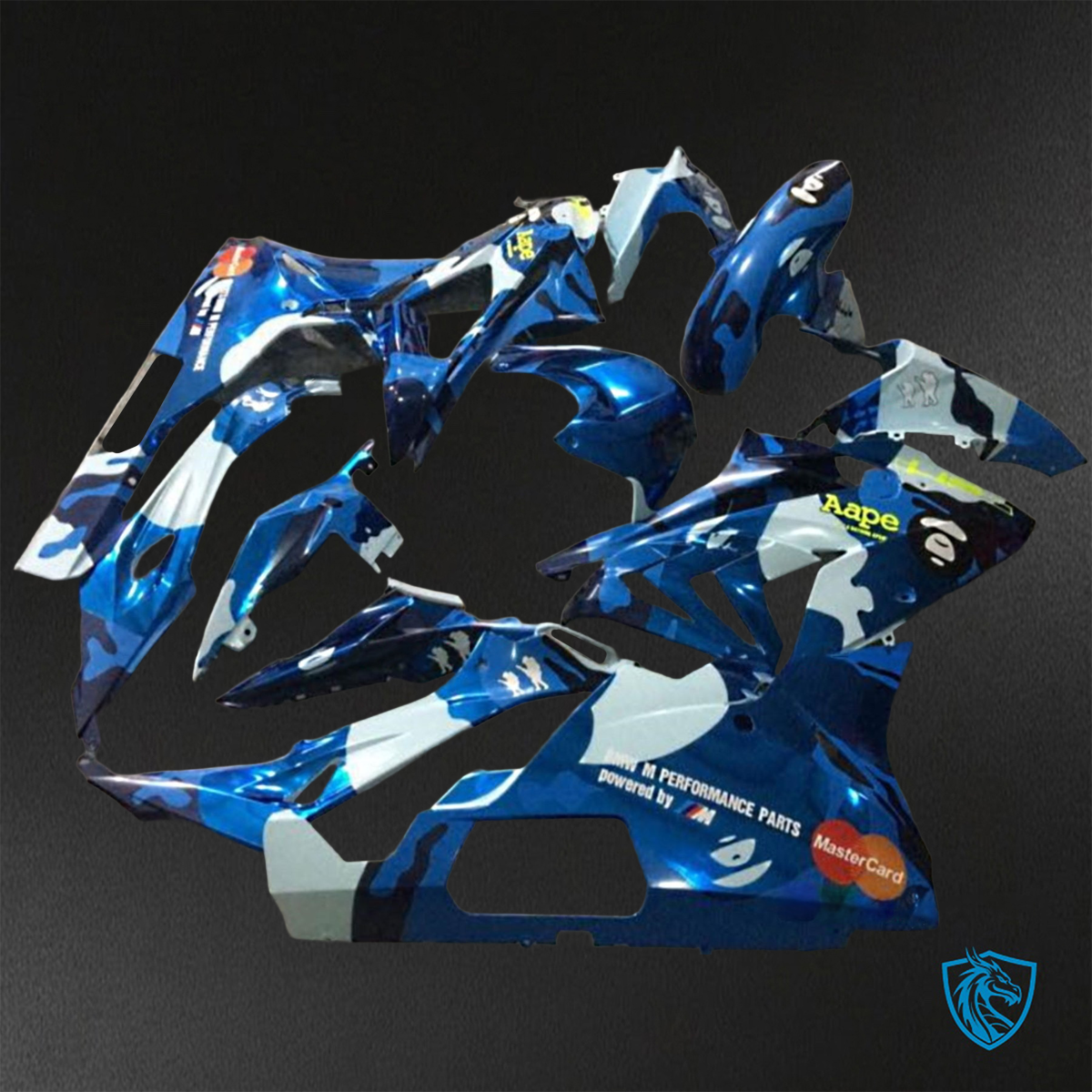 BMW S1000RR (2015-2018) HP4 (2017-2018) Blue & White Fairings Kit - Aftermarket ABS Bodywork