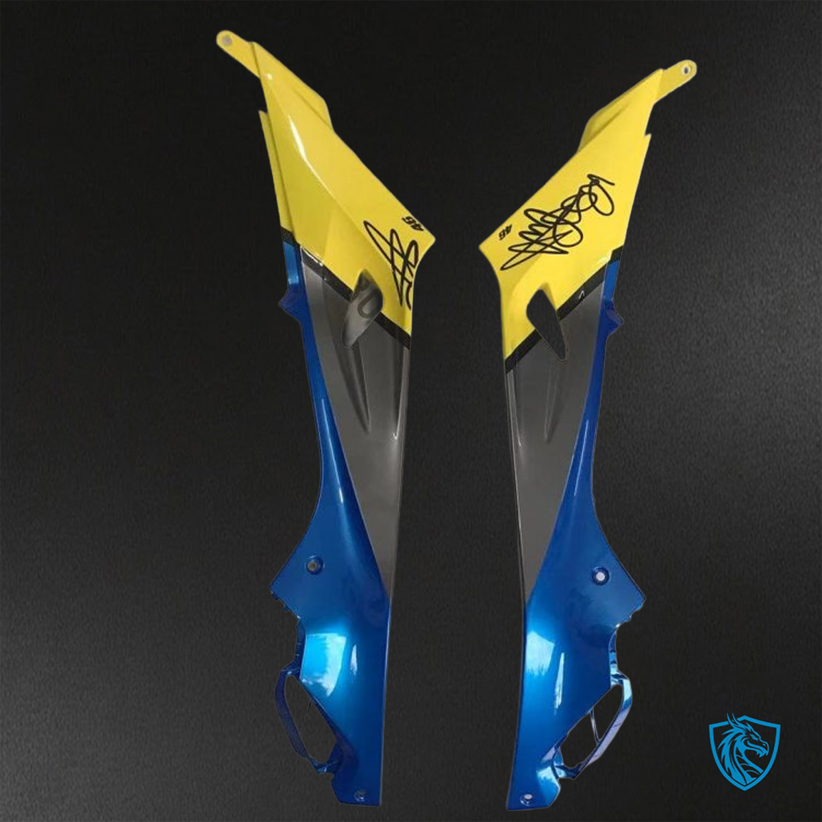 BMW S1000RR (2015-2018) HP4 (2017-2018) Blue, Yellow & Black Shark - Custom ABS Fairing Kit