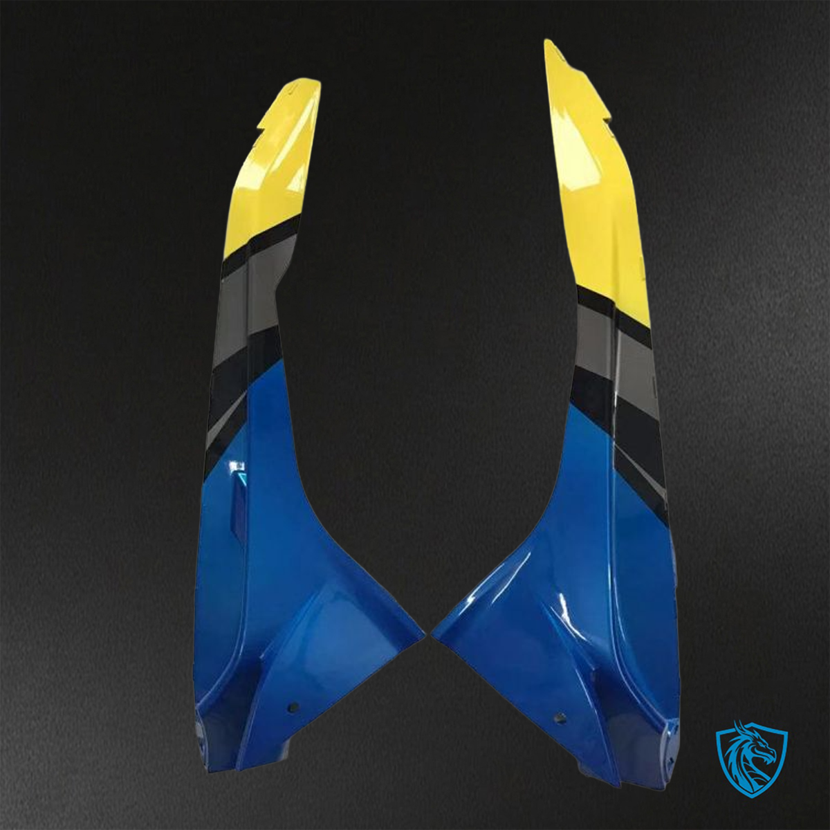 BMW S1000RR (2015-2018) HP4 (2017-2018) Blue, Yellow & Black Shark - Custom ABS Fairing Kit