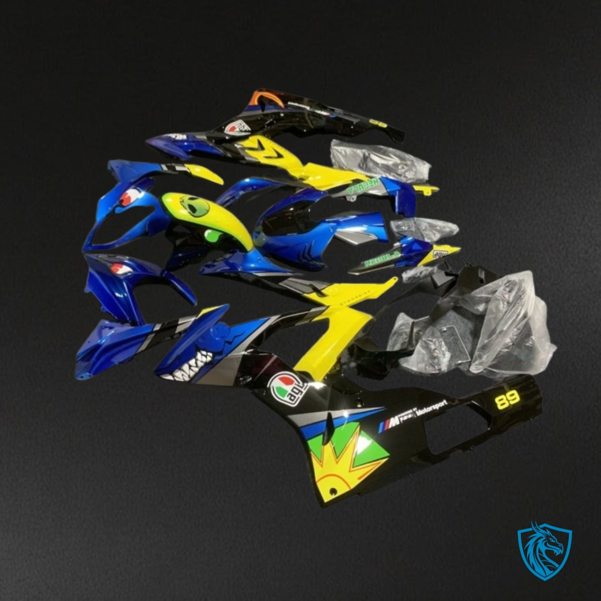 BMW S1000RR (2017-2018) Blue & Yellow Shark - Fairing Kit | ABS Bodywork