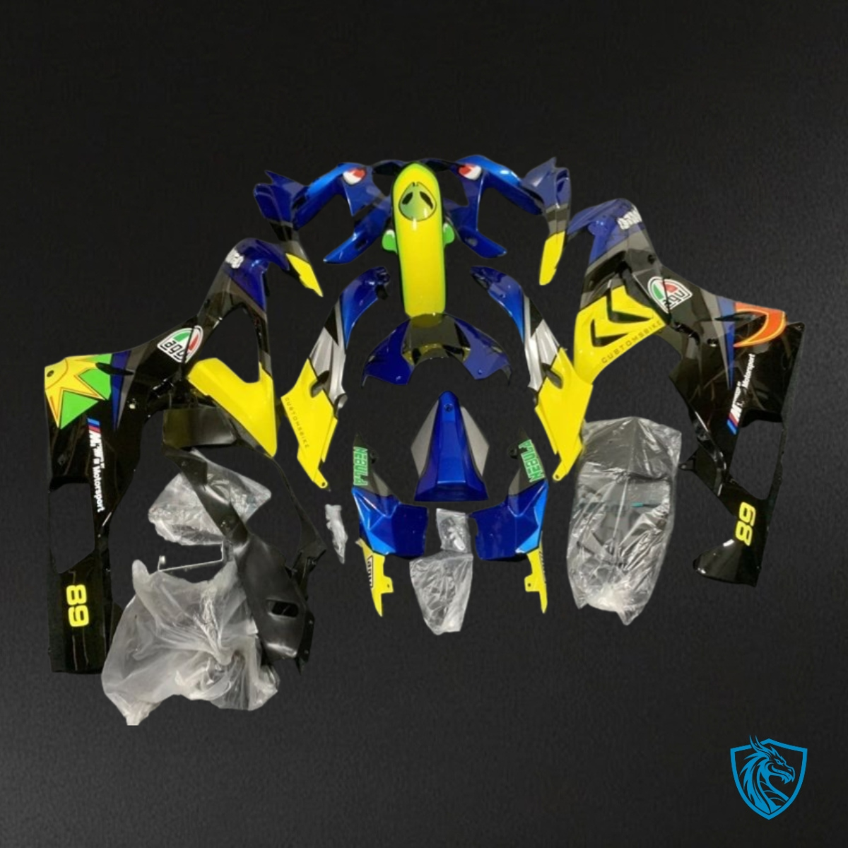 BMW S1000RR (2017-2018) Blue & Yellow Shark - Fairing Kit | ABS Bodywork