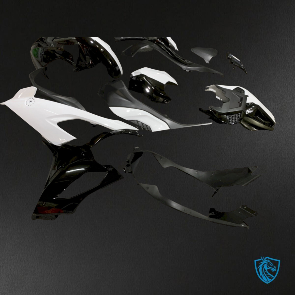 BMW S1000RR (2019-2020) Gloss Black & White - Replacement Motorcycle Fairings Kit