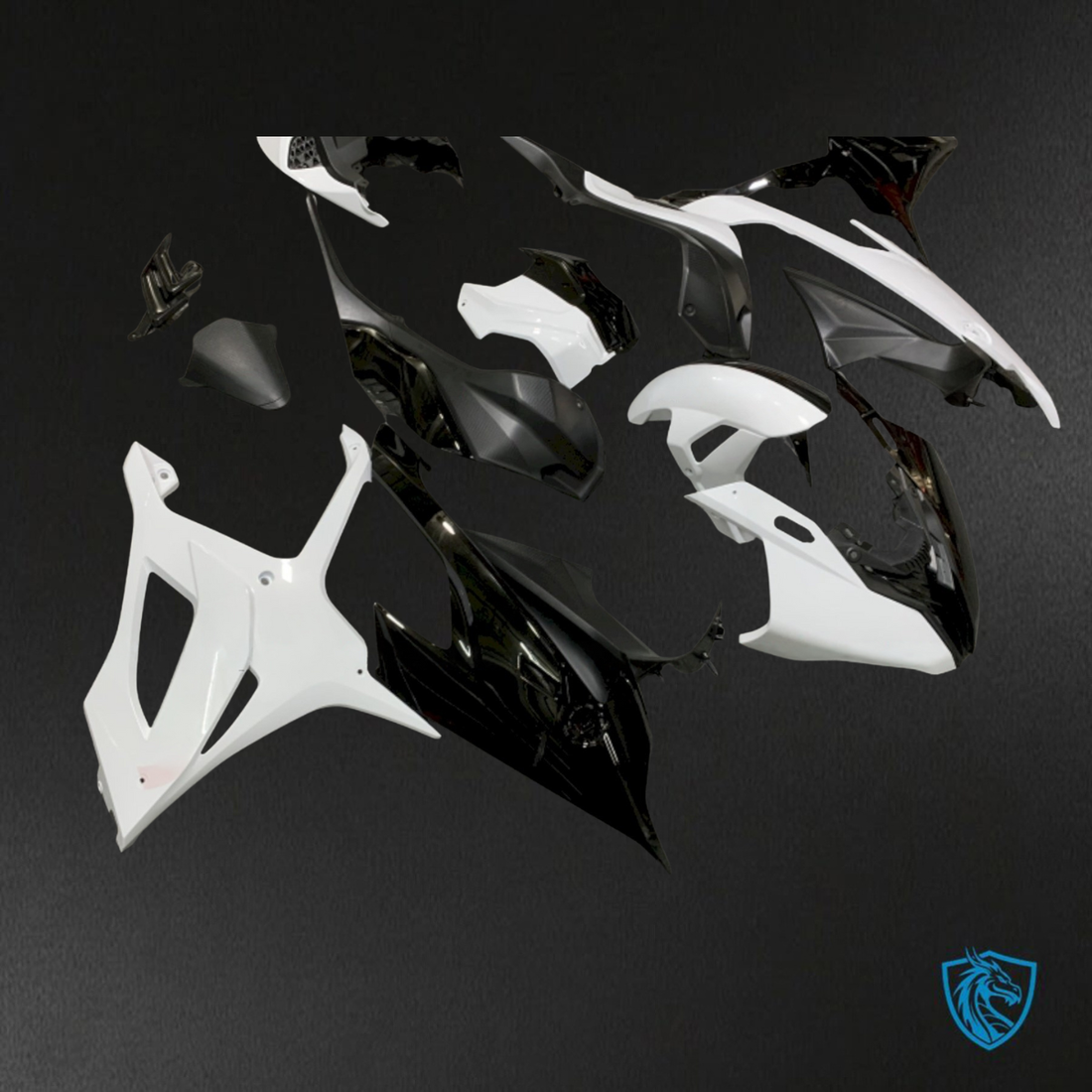 BMW S1000RR (2019-2020) Gloss Black & White - Replacement Motorcycle Fairings Kit