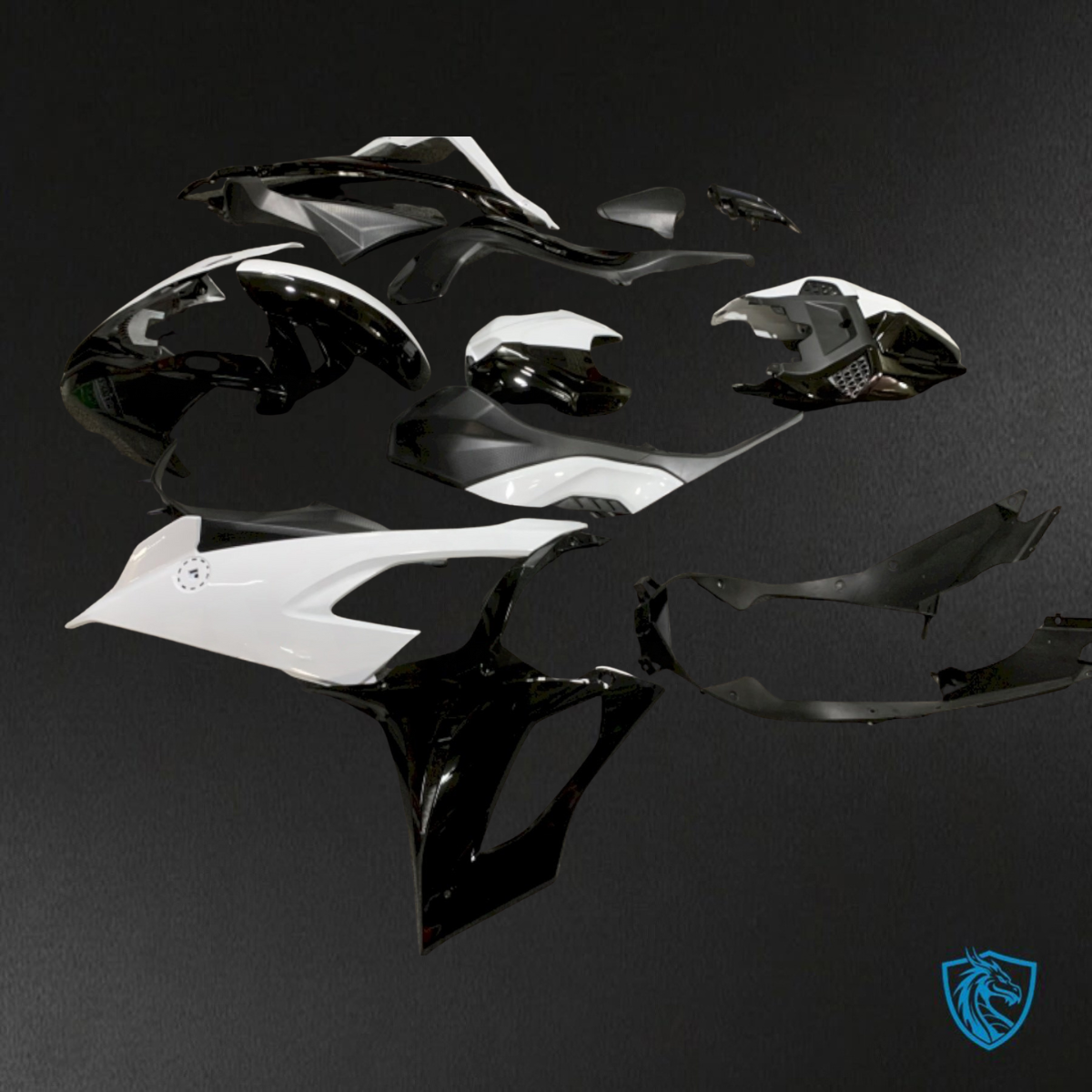BMW S1000RR (2019-2020) Gloss Black & White - Replacement Motorcycle Fairings Kit
