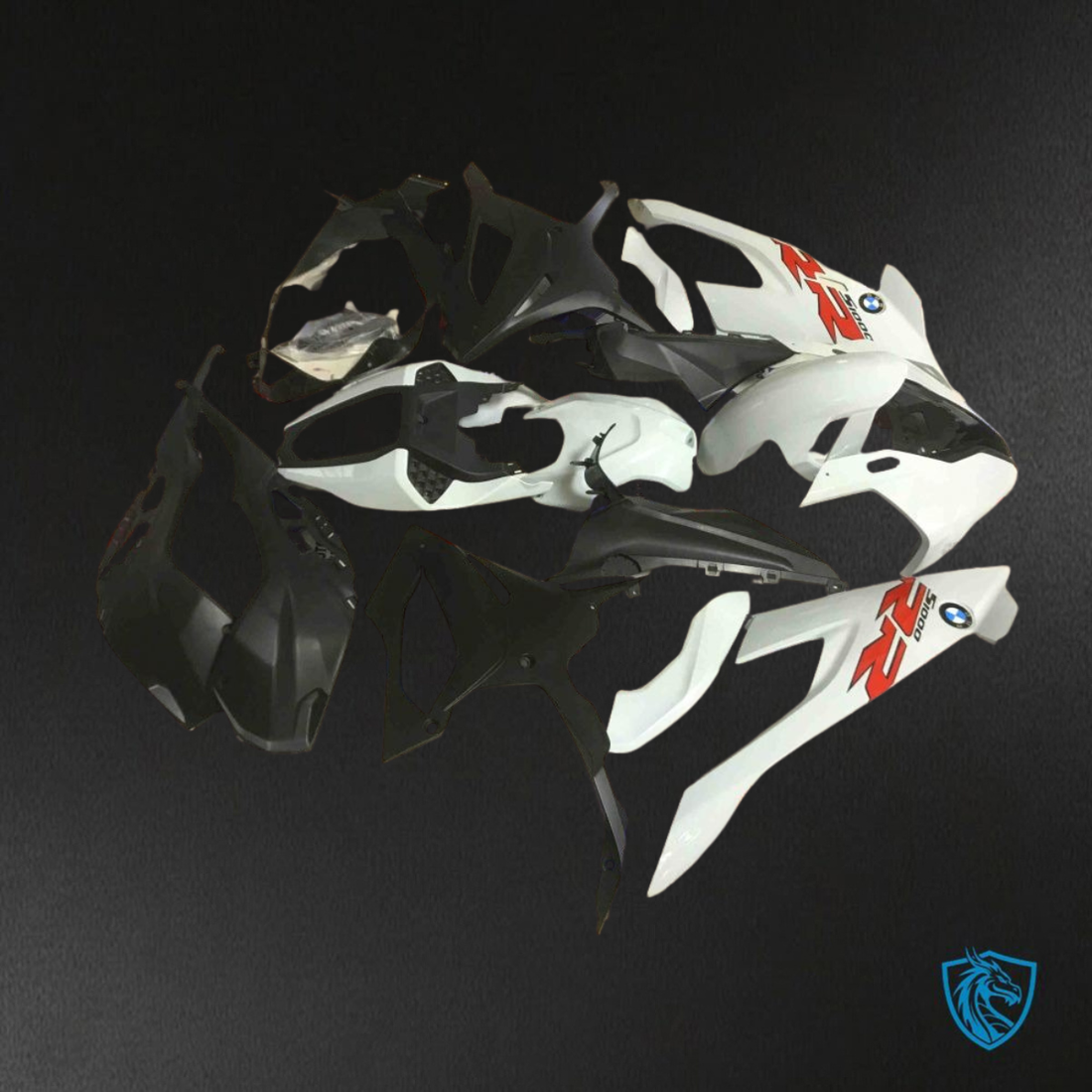 BMW S1000RR (2019-2020) White & Black Fairings Kit - Aftermarket ABS Bodywork