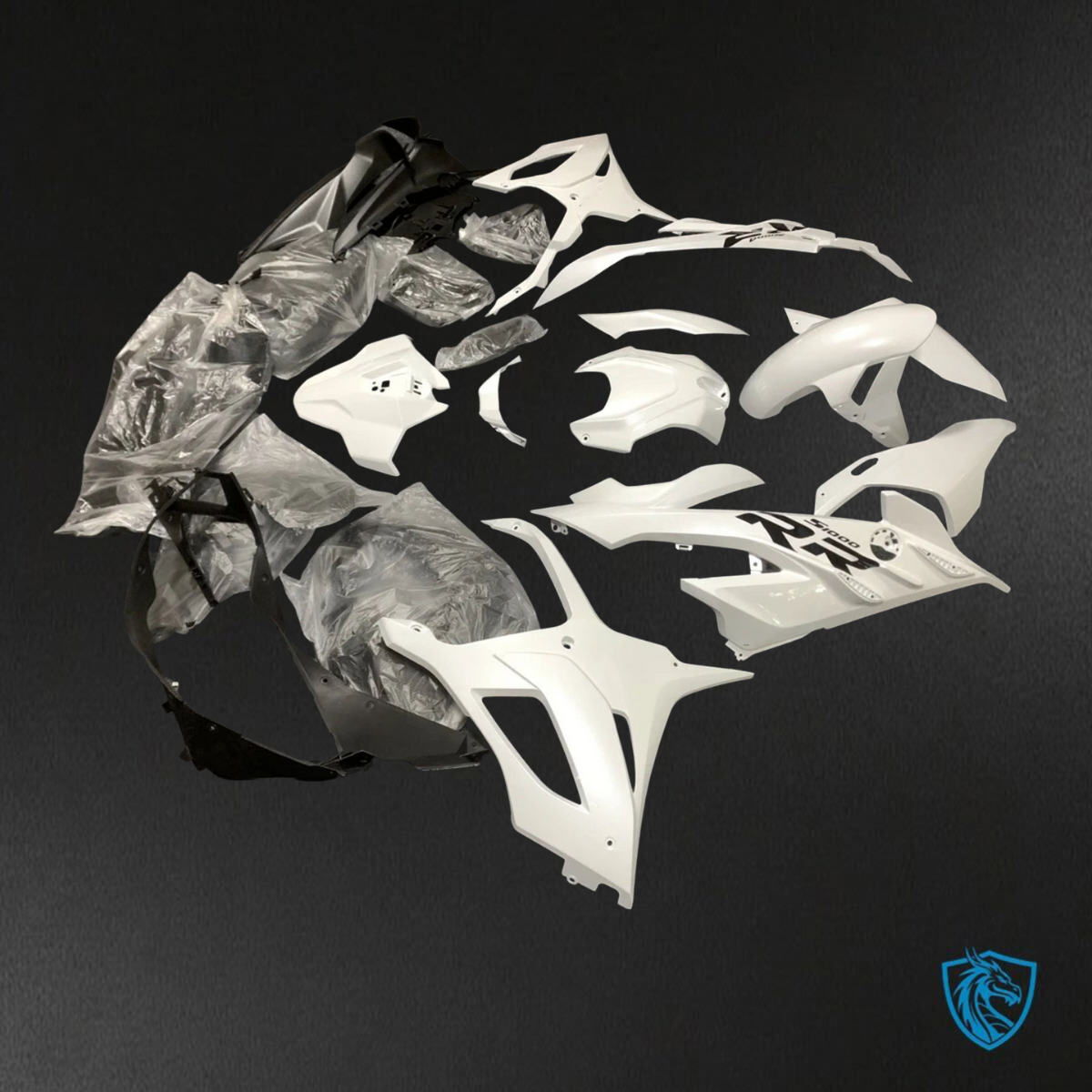 BMW S1000RR (2023) Black & White Fairings Kit - Aftermarket ABS Bodywork