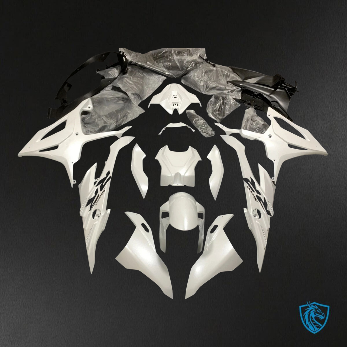 BMW S1000RR (2023) Black & White Fairings Kit - Aftermarket ABS Bodywork