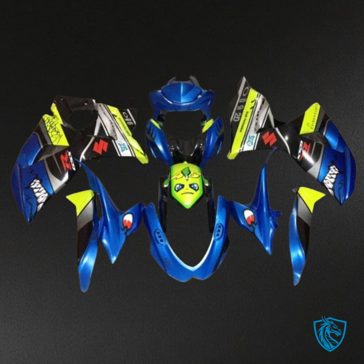Suzuki GSXR1000 (2009-2016) Blue, Black & Yellow Shark Fairing Kit | ABS Bodywork