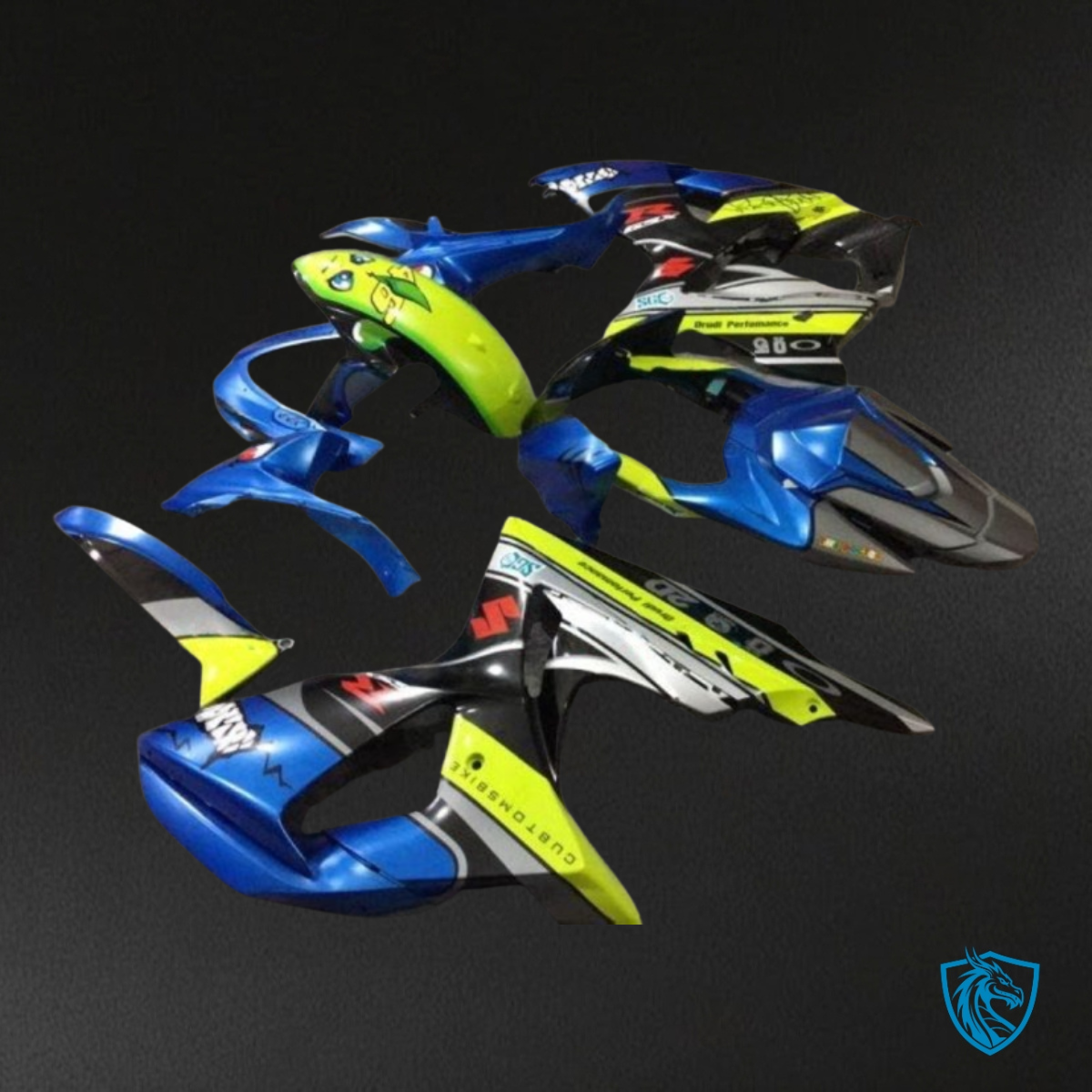 Suzuki GSXR1000 (2009-2016) Blue, Black & Yellow Shark Fairing Kit | ABS Bodywork