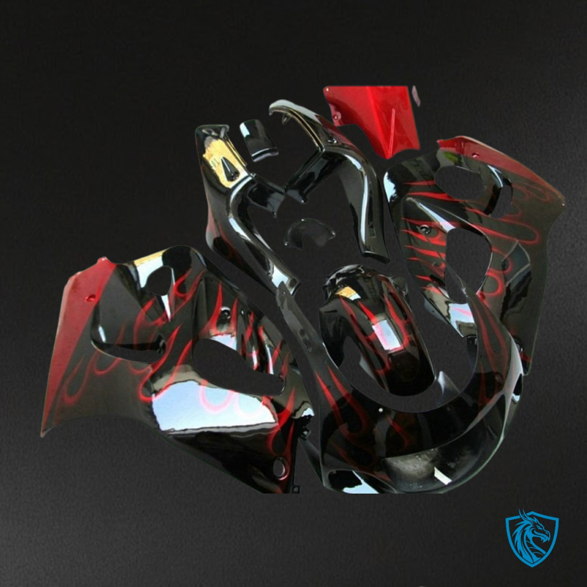 Suzuki GSXR600/750 (1997-2000) Black flame Fairings Kit | ABS Bodywork