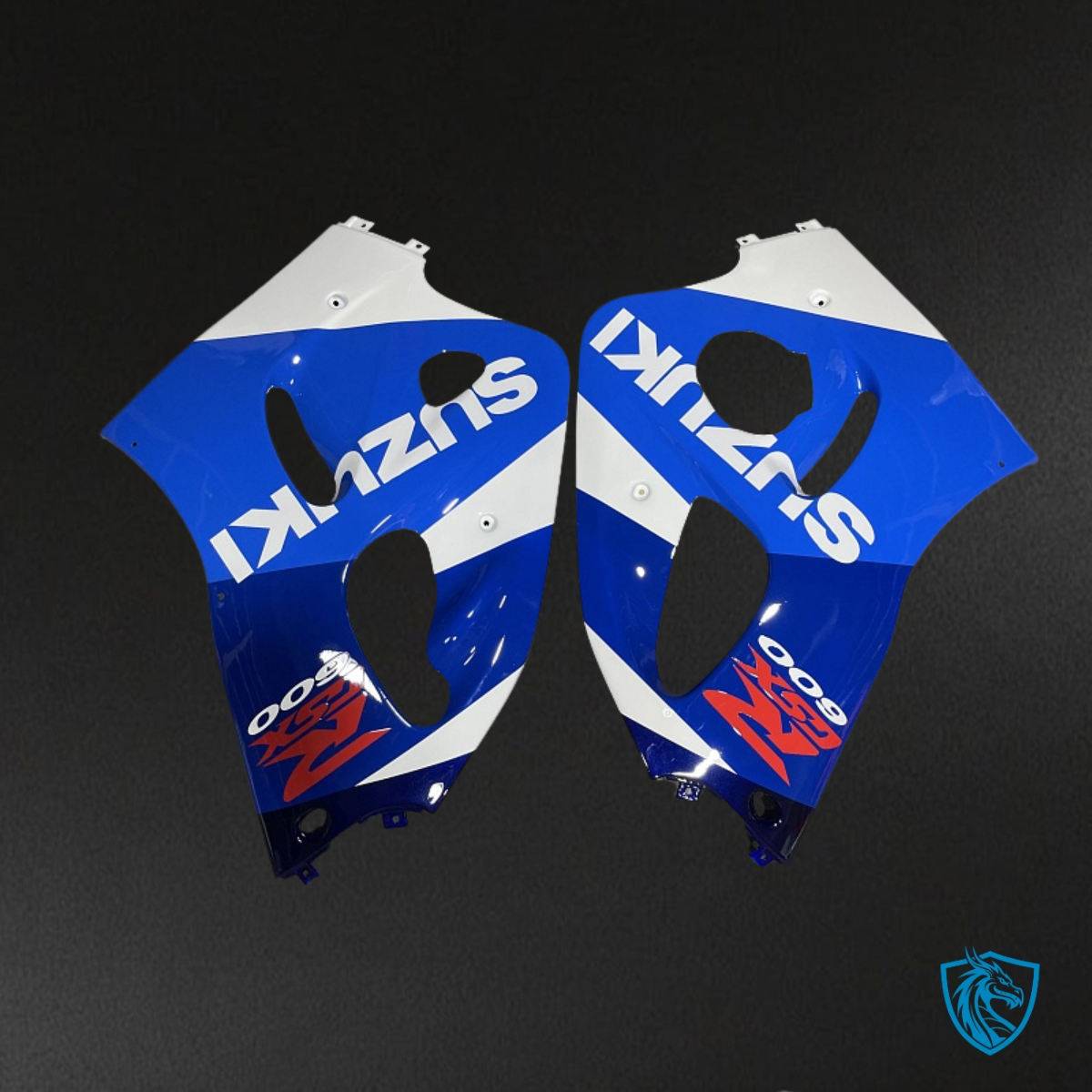 Suzuki GSXR600/750 (1997-2000) Blue & Gloss White Fairing Kit - Aftermarket ABS Bodywork