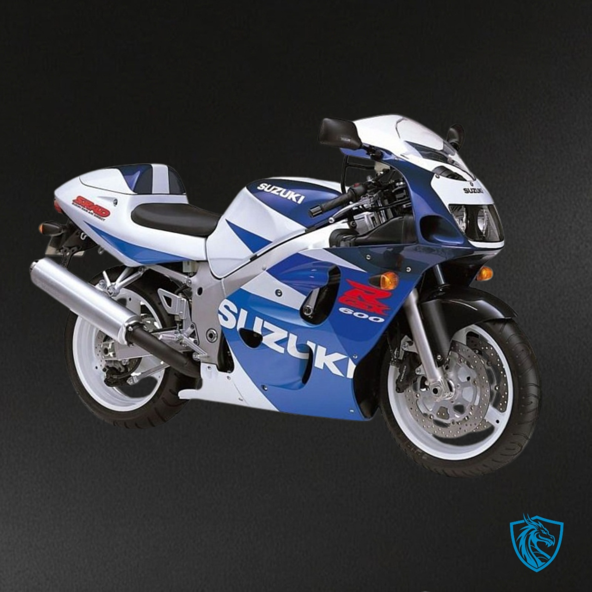 Suzuki GSXR600/750 (1997-2000) Blue & Gloss White Fairing Kit - Aftermarket ABS Bodywork