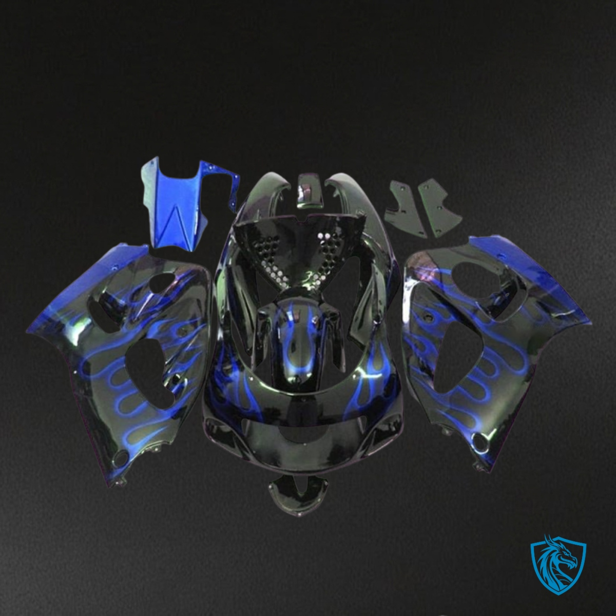 Suzuki GSXR600/750 (1997-2000) Blue flame - Custom ABS Fairing Kit