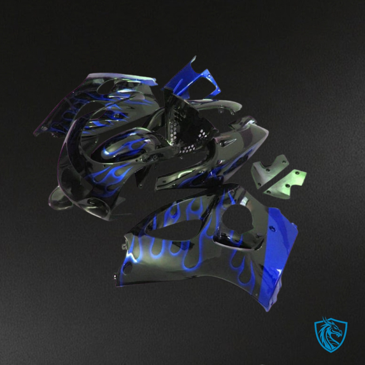 Suzuki GSXR600/750 (1997-2000) Blue flame - Custom ABS Fairing Kit