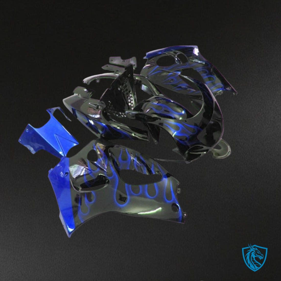 Suzuki GSXR600/750 (1997-2000) Blue flame - Custom ABS Fairing Kit
