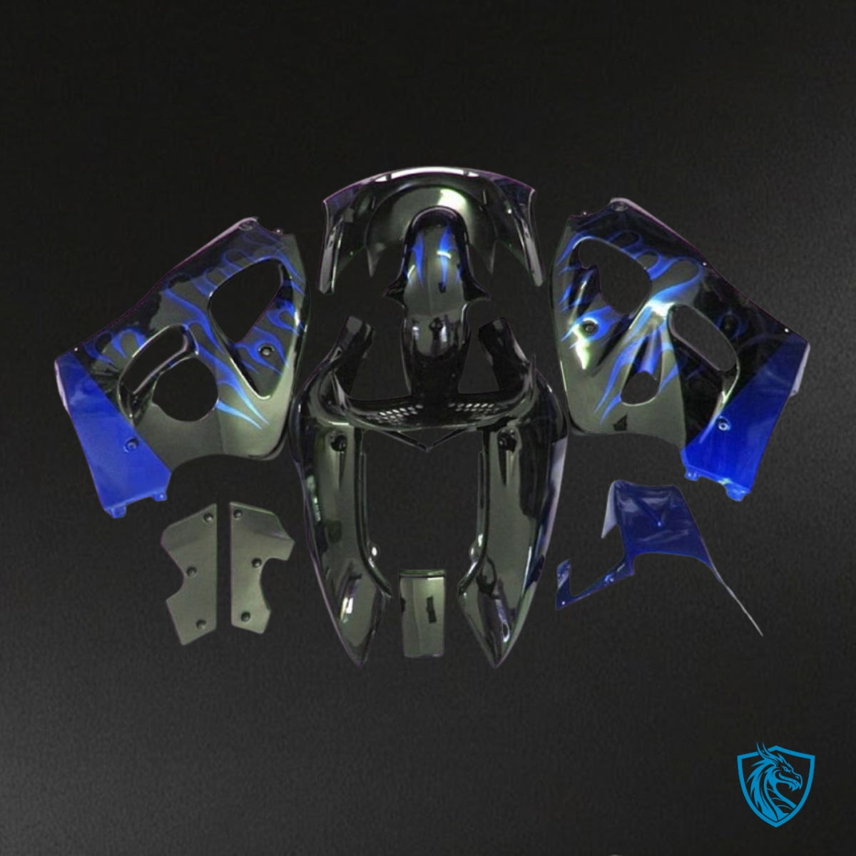 Suzuki GSXR600/750 (1997-2000) Blue flame - Custom ABS Fairing Kit