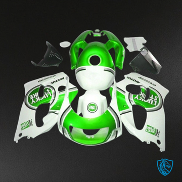 Suzuki GSXR600/750 (1997-2000) Green & White Lucky Strike - MERGEment Motorcycle Fairings Kit