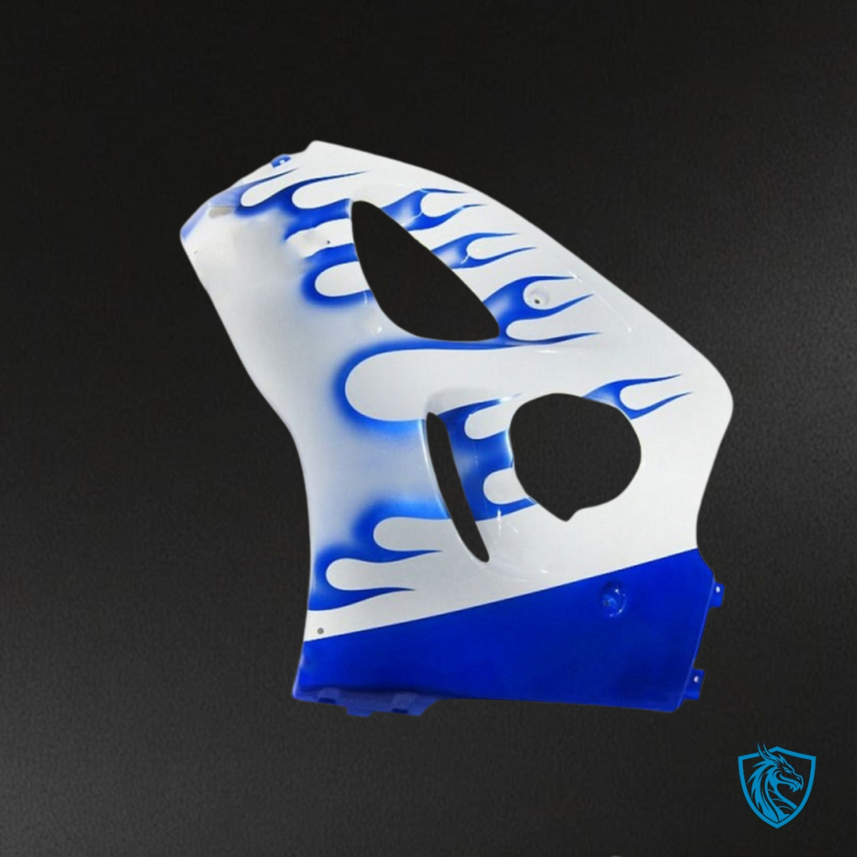 Suzuki GSXR600/750 (1997-2000) White & Blue Flame - Custom ABS Fairing Kit