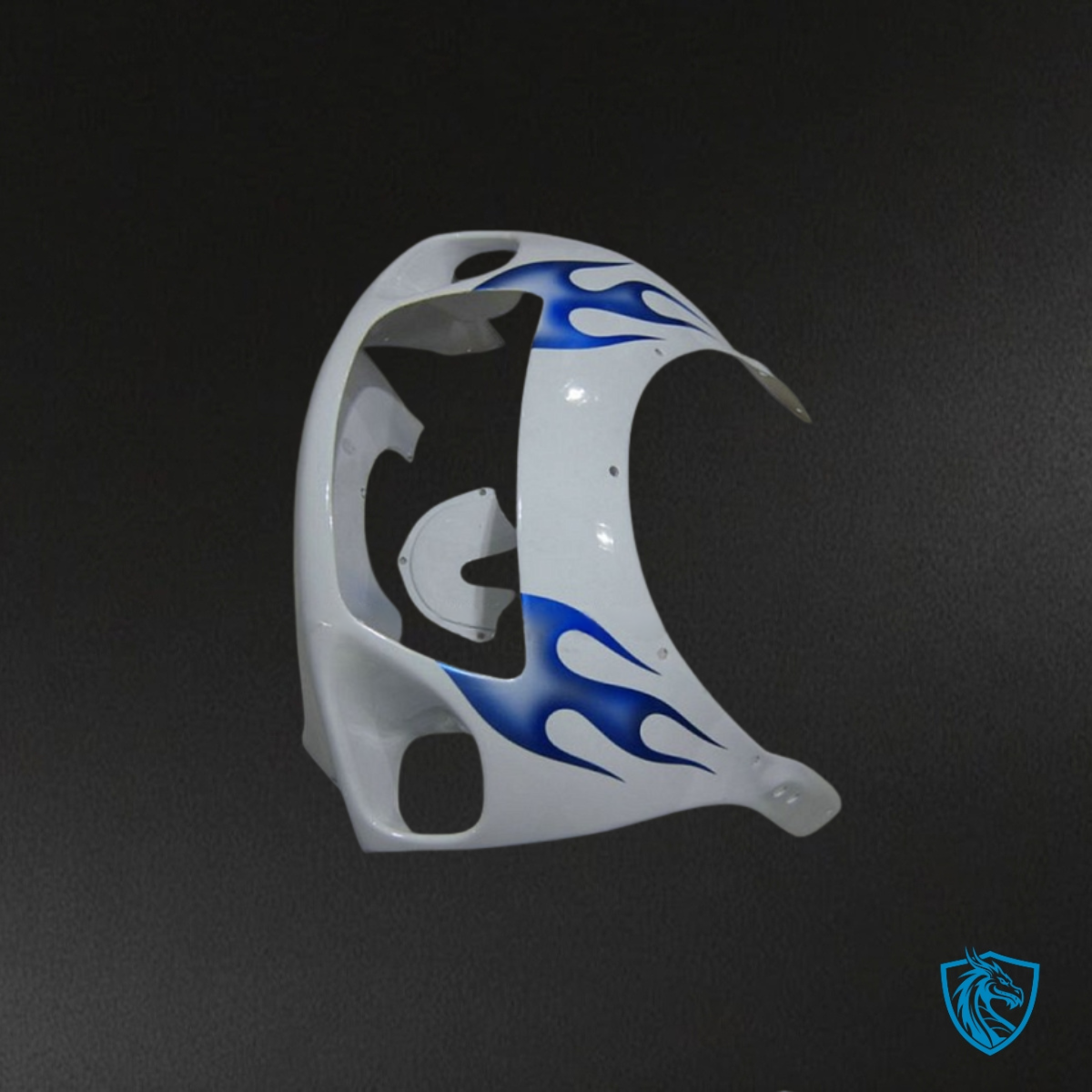 Suzuki GSXR600/750 (1997-2000) White & Blue Flame - Custom ABS Fairing Kit