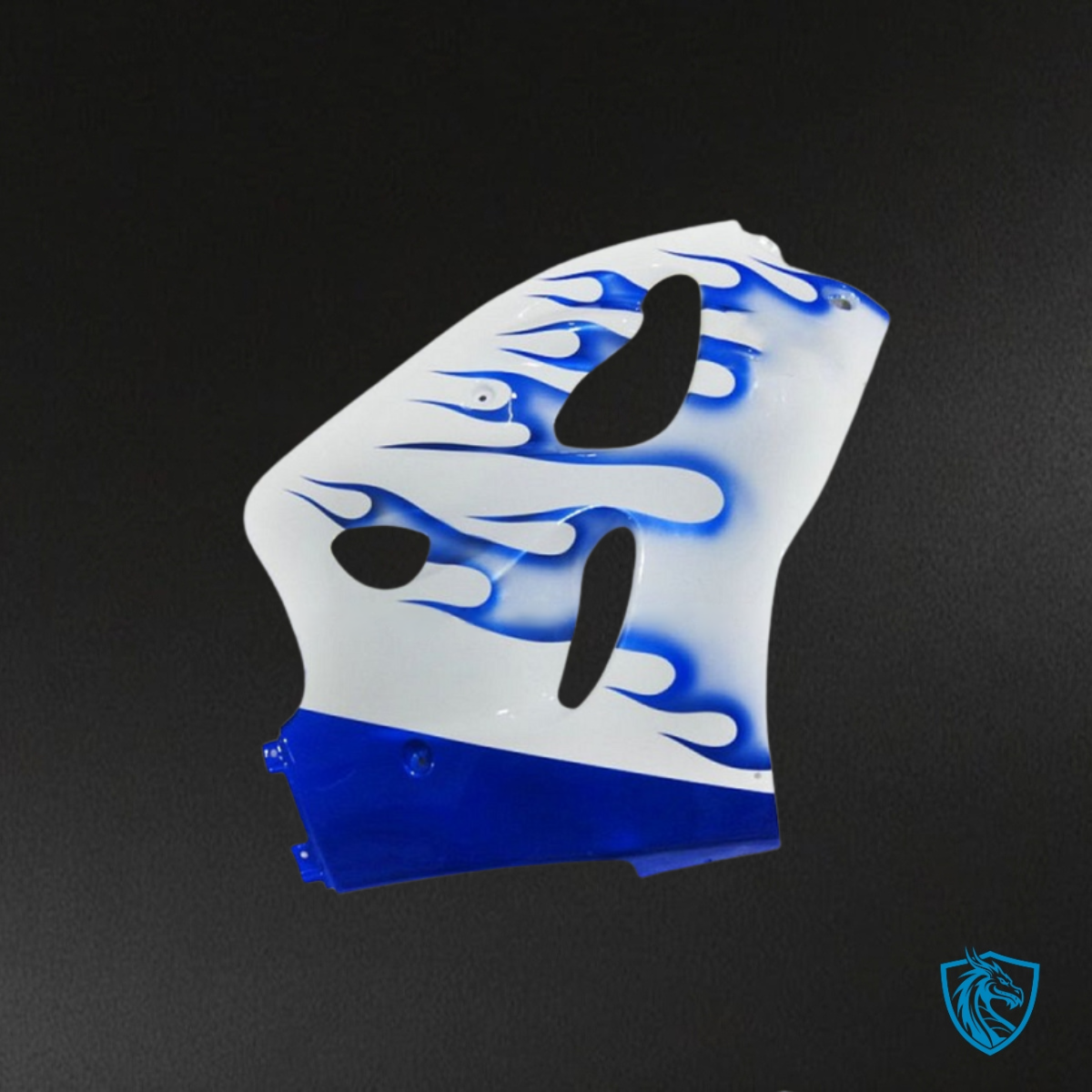 Suzuki GSXR600/750 (1997-2000) White & Blue Flame - Custom ABS Fairing Kit