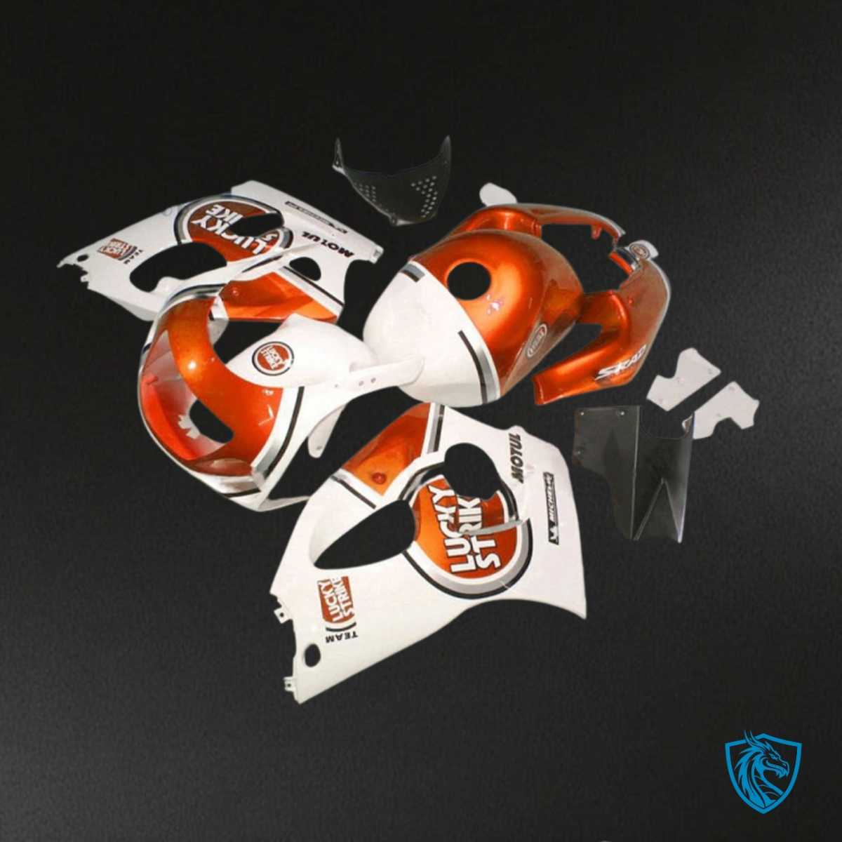 Suzuki GSXR600/750 (1997-2000) White & Red Lucky Strike - MERGEment Motorcycle Fairings Kit
