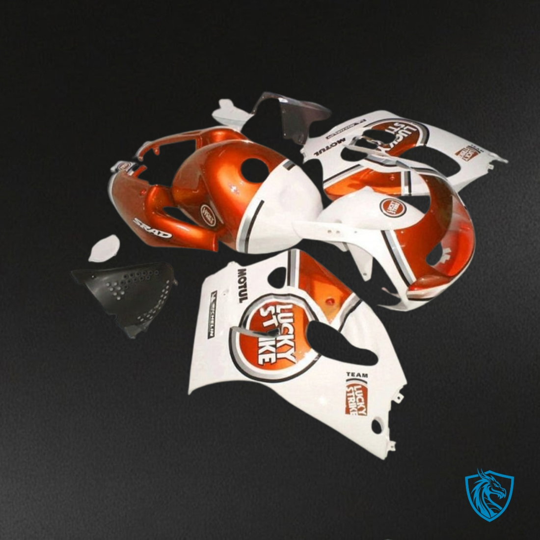 Suzuki GSXR600/750 (1997-2000) White & Red Lucky Strike - MERGEment Motorcycle Fairings Kit