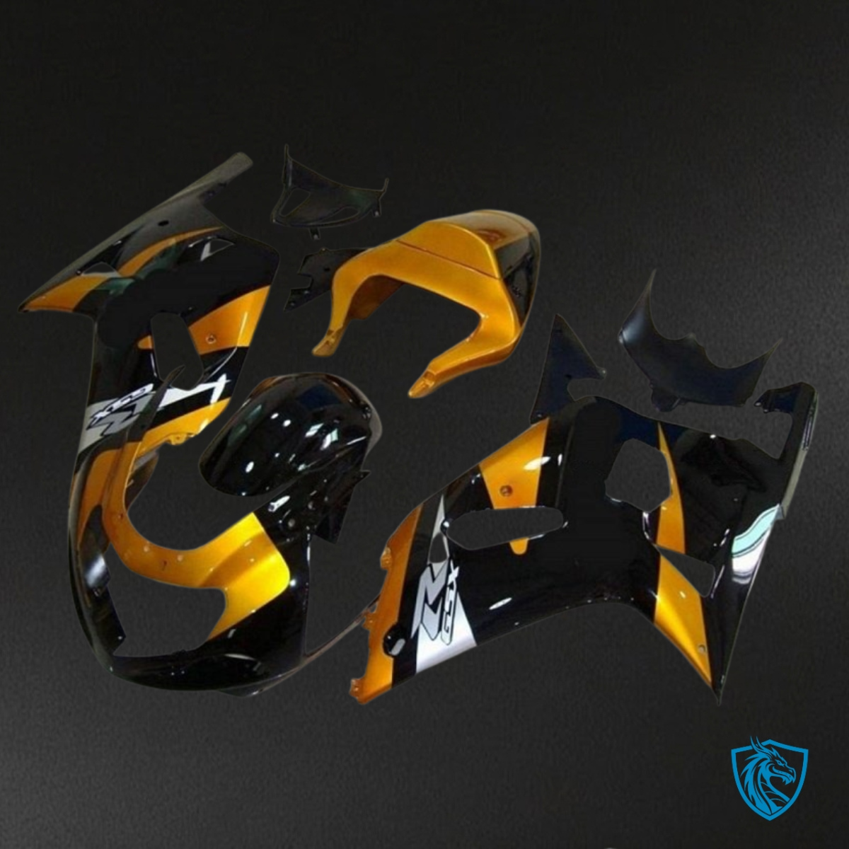 Suzuki GSXR600/750 (2001-2003) Gold & Black Fairings Kit | ABS Bodywork