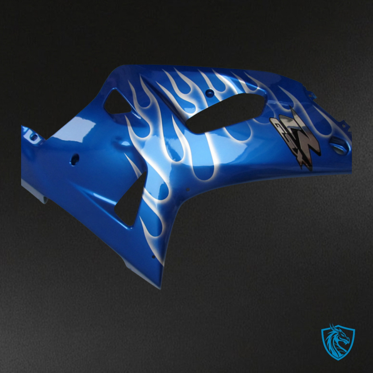 Suzuki GSXR600/750 (2001-2003) Blue & Silver Flame Fairing Kit - Aftermarket ABS Bodywork