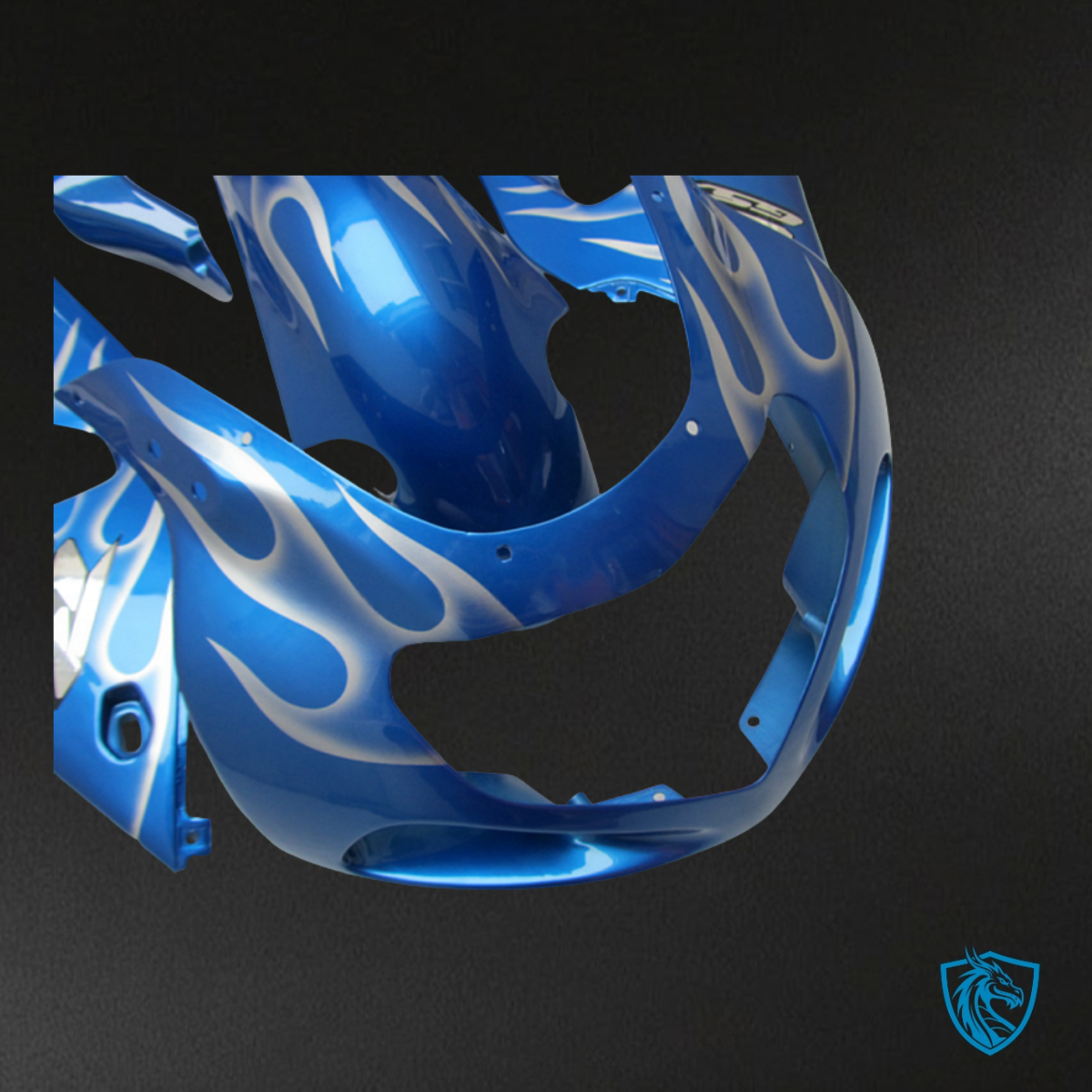 Suzuki GSXR600/750 (2001-2003) Blue & Silver Flame Fairing Kit - Aftermarket ABS Bodywork