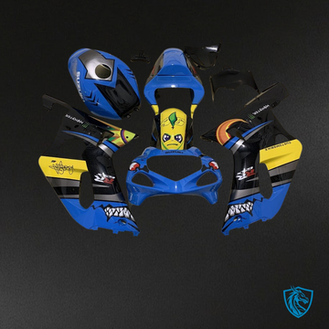 Suzuki GSXR600/750 (2001-2003) Blue, Yellow & Black Shark - MERGEment Motorcycle Fairings Kit