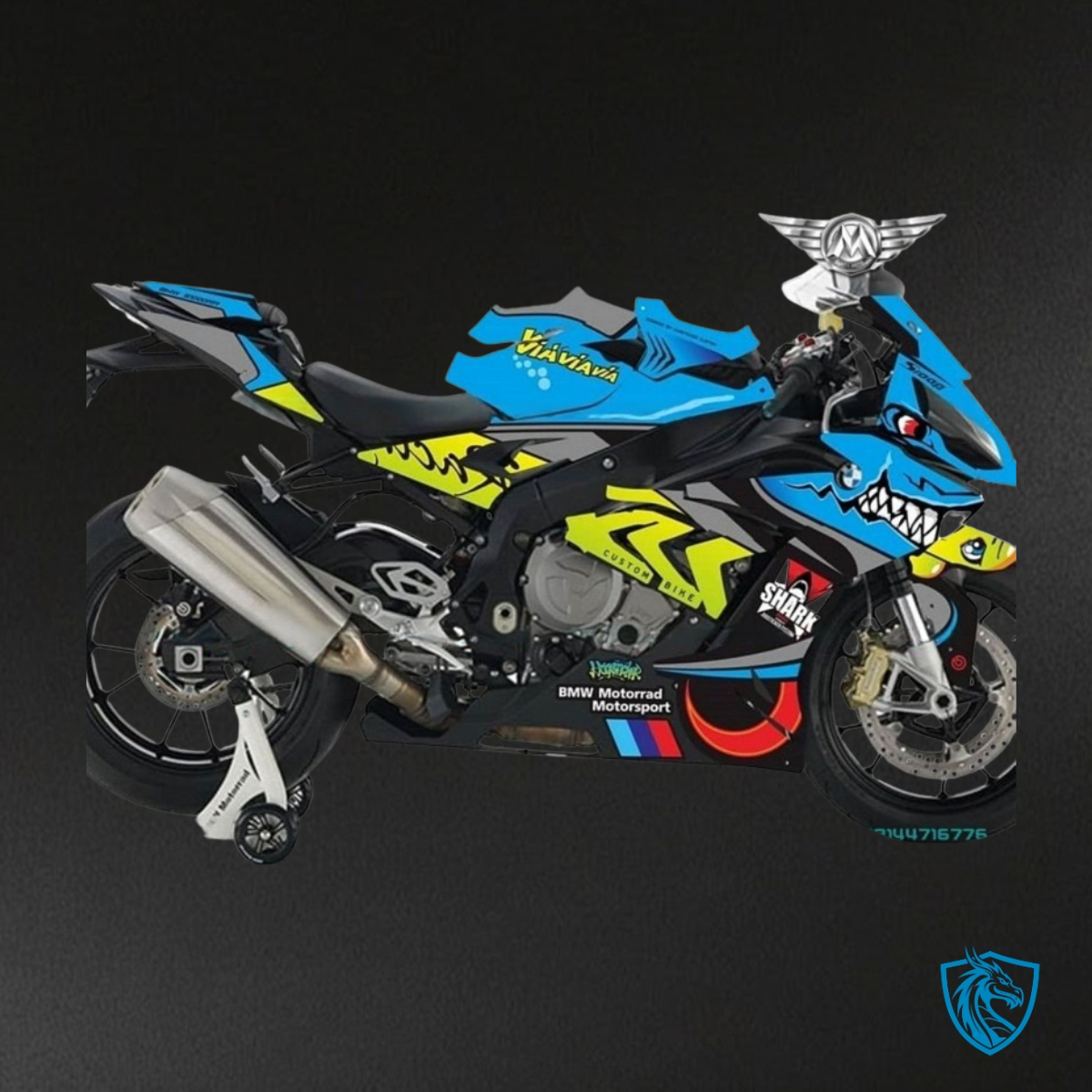 Suzuki GSXR600/750 (2001-2003) Blue, Yellow & Black Shark - MERGEment Motorcycle Fairings Kit