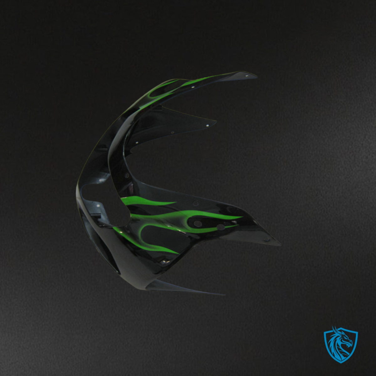 Suzuki GSXR600/750 (2001-2003) Black & Green Flame - Custom ABS Fairing Kit